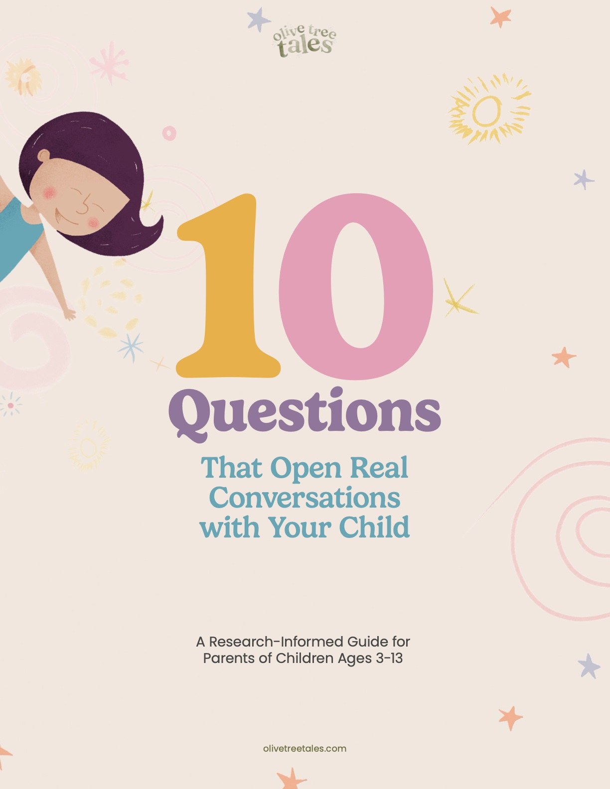 Cover of the free guide, 10 Questions That Open Real Conversations with Your Child